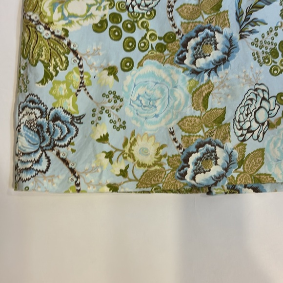 Talbots | Sky Blue Floral Cotton/Spandex Pencil Skirt | 12 - Picture 5 of 13